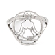 304 hohler menschlicher verstellbarer Ring aus Edelstahl für Damen RJEW-M149-16P-1
