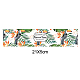 手作り石鹸紙タグ  両面コーティングされたアートペーパーテープ、蓋膜付き  葉/花の模様と単語の長方形  石鹸包装用  オレンジ  210x50mm DIY-WH0243-070-1