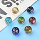 Flower Picture Transparent Glass Round Beads GFB-R004-14mm-M20-5