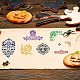 GLOBLELAND Halloween Clear Stamps Skeleton Skull Lace Corner Silicone Clear Stamp Seals for Cards Making DIY Scrapbooking Photo Journal Album Decoration DIY-WH0167-56-903-2