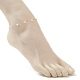 Cavigliera con catena a maglie di perle di vetro con perle di zucca AJEW-AN00532-3