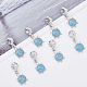 Dicosmetic 20pcs Alloy Cadet Blue Emaille European Dangle Charms MPDL-DC0001-02-3