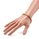 Disc Polymer Clay & Brass Beads Stretch Bracelet for Teen Girl Women BJEW-JB07004-01-3