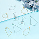 Unicraftale 32Pcs 16 Style Teardrop & Fan & Kite & Rhombus & Triangle 304 Stainless Steel Wire Pendants STAS-UN0045-53-2