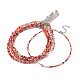 Faceted Rondelle Glass Beaded Necklace for Women NJEW-M208-01G-1