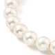 Bracelet coulissant en perles de coquillage avec chaîne serpent en laiton BJEW-B066-01B-02-2