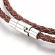 Leather Braided Cord Wrap Bracelets/Necklaces BJEW-JB03918-02-2