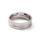 201 кольцо из нержавеющей стали с рифленой линией для женщин RJEW-I089-30P-2