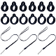 GORGECRAFT 32PCS Black Necklace Lanyard Set Including 16PCS 8/13mm Inner Diameter Nonslip Rubber Rings Loop 16PCS Loss-Proof Pendant Lanyard String Holder for Pens Protective Keychains DIY-GF0007-93B-1
