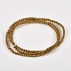 Golden Plated Electroplate Non-Magnetic Synthetic Hematite Round Beads Strands X-G-J169A-2mm-04-2