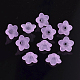 Grosses perles de fleur violette en acrylique transparent mat X-PL560-4-2