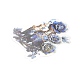ローズマナー防水ペット自己粘着装飾ステッカー 20 枚  DIYスクラップブッキング用  藤紫色  58~65x45~65x0.2mm DIY-M053-06C-3