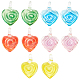 DICOSMETIC Handmade Lampwork Heart Pendants Colorful Flower Glass Pendant Charms Love Hanging Ornament for DIY Craft Necklace Jewellery Making Valentines Day Pendant Gift LAMP-DC0001-03-1