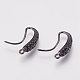 Brass Earring Hooks with Cubic Zirconia KK-P150-44B-1