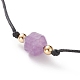 Faceted Natural Amethyst Pendant Necklaces NJEW-JN03230-03-2