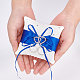 Oreiller d'alliance en soie hommage avec ruban de polyester et coeur en alliage DIY-WH0325-48B-3