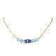 Женские подвески-цепочки с подвесками из натурального лазурита и аквамарина NJEW-JN05608-5