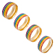 Unicraftale 4 pz 4 anelli di barretta di orgoglio di stile RJEW-UN0001-21G-1