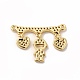 Rack Plating Brass Micro Pave Clear Cubic Zirconia Heart Connector Charms KK-G456-01G-03-2