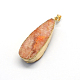 Plated Natural  Druzy Agate Pendants G-R275-04-3