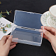 BENECREAT 6Pcs Clear Plastic Box Container 12.5x5.5x2.5cm Rectangle Storage Organizer with Hinged Lid for Beads CON-BC0006-54-3