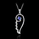 Silver Color Plated Brass Cubic Zirconia Wing Pendant Necklaces NJEW-BB09467-A-2