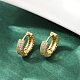 Латунные серьги-кольца из прозрачного кубического циркония EJEW-S277-09G-A-1