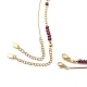 2Pcs 2 Style Cubic Zirconia Cross & Moon Pendant Necklaces Set with Natural Garnet Beaded NJEW-JN04029-5