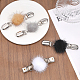 CHGCRAFT 4Pcs 4 Colors Faux Mink Fur Covered Round Beads Sweater Collar Clips JEWB-CA0001-24-4