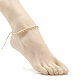 Браслет на ногу из плетеных бусин из синтетического гематита AJEW-AN00479-3