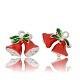 Colgantes de campana de Navidad esmaltados de aleación chapados en color plateado ENAM-J201-03S-1