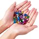 PandaHall 600 Pieces Mixed Color 3-Size Aluminum Rose Flower Tiny Metal Beads Jewelry Making DIY Craft FALUM-PH0001-01-3