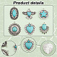 Ph pandahall 6 styles pendentifs turquoise synthétiques TURQ-PH0001-05-3