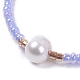Bracelets de perles tressées en fil de nylon ajustable BJEW-JB04375-02-2
