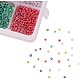 Pandahall alrededor de 12500 pieza 8 colores 12/0 cuentas multicolores cuentas de semillas de vidrio cuentas de pony redondas mini espaciador cuentas checas diámetro 2 mm para hacer joyas SEED-PH0006-2mm-05-5