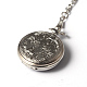 Lega rotonda e piatta con porcellana casa motivo stampato collana pendente orologio da tasca al quarzo apribile WACH-I012-06C-3