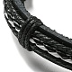 6 pulsera de cordón de cuero sintético trenzado ajustable de 6 estilos con cordón encerado para hombres BJEW-F458-06-4