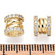 925 Sterling Silver Micro Pave Cubic Zirconia Beads STER-T004-91G-3
