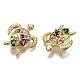 Hollow Brass Micro Pave Colorful Cubic Zirconia Pendants ZIRC-S067-085-NF-2