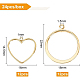 BENECREAT 24Pcs 2 Styles Long Lasting Brass Hollow Frame Heart Pendants Ring Shape Pendants for Resin Jewelry Making KK-BC0002-60-2