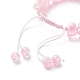Braccialetto di perle intrecciate di vetro rotondo bling BJEW-JB08794-01-2