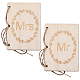 創造的な木製のグリーティングカード  結婚式の誓いの本  ジュートロープとクラフト紙で  単語の長方形  アンティークホワイト  105x75x2mm DIY-WH0349-171A-1