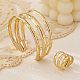 Комплект из браслета-манжеты и колец-манжет из сплава бамбукового соединения FS-WG990BE-01-2