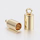 201ステンレス鋼コードエンド  エンドキャップ  コラム  ゴールドカラー  10x5mm  穴：1.5mm  内径：4mm STAS-H436-13C-2