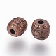 Tibetan Style Alloy Barrel Beads TIBEB-5178-R-NR-2