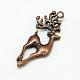 Christmas Reindeer/Stag Alloy Grade A Rhinestone Pendants ALRI-H294-R-2