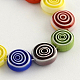 Flat Round Handmade Millefiori Glass Beads X-LK-R004-50-1
