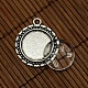 20mm Clear Domed Glass Cabochon Cover and Alloy Blank Pendant Cabochon Settings for DIY Photo Pendant Making DIY-X0143-AS-RS-3