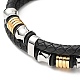 Cowhide Braided Double Layer Bracelet with 304 Stainless Steel Magnetic Clasps BJEW-H552-03PG-4