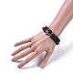 Natürliche Lava Rock Perlen Stretch Armbänder BJEW-JB04979-03-5